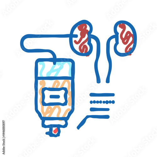 nephrostomy disease icon doodle illustration