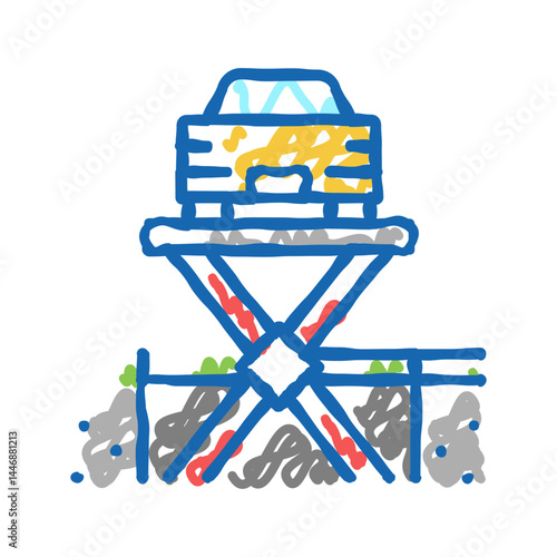 lift equipment parking icon doodle illustration
