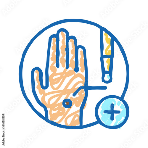 skin biopsy icon doodle illustration