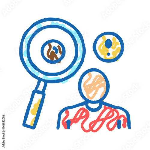 surveillance of moles icon doodle illustration