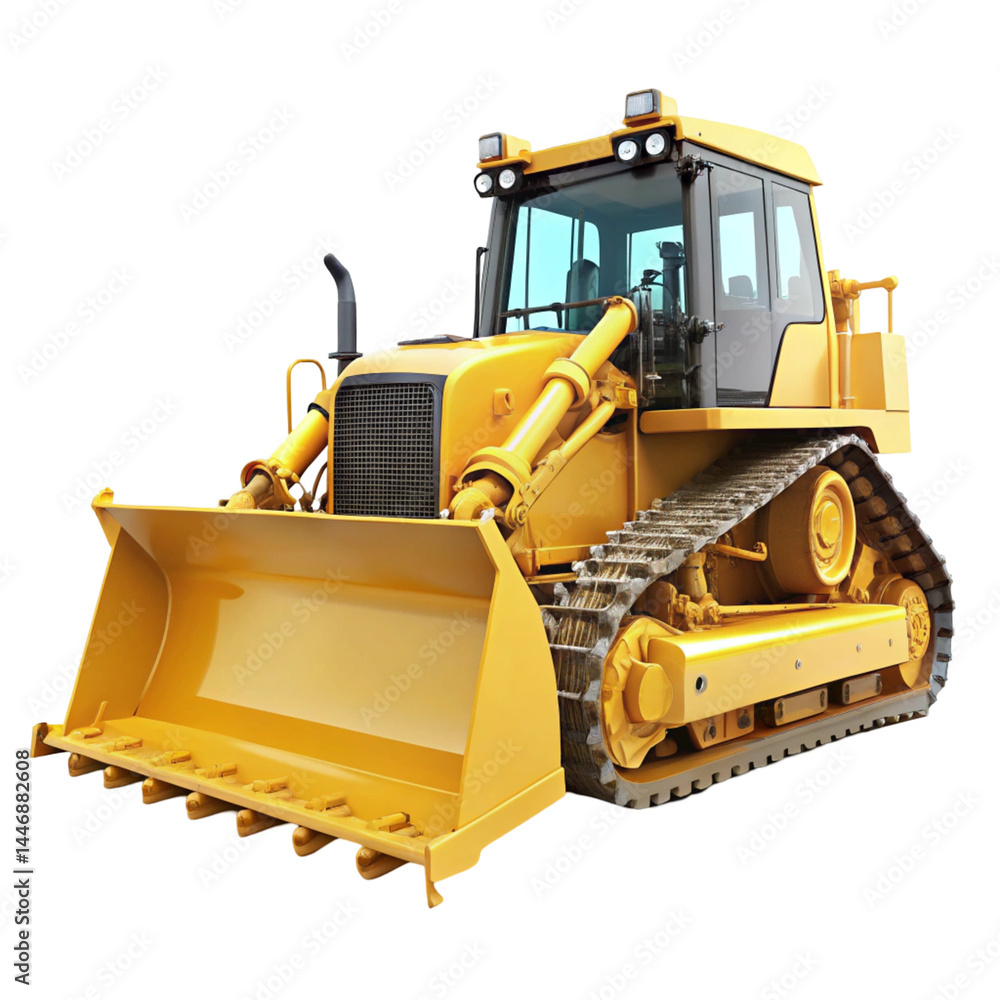 Fototapeta premium yellow bulldozer excavator