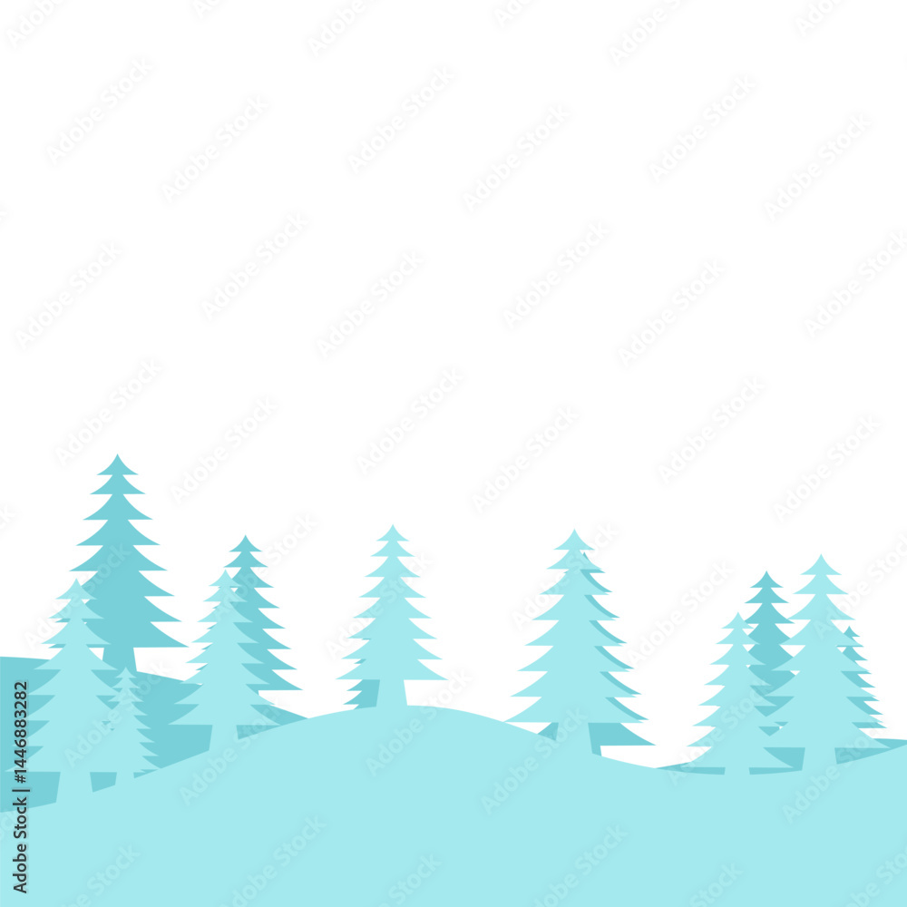 Obraz premium Pine Trees Hill Shape