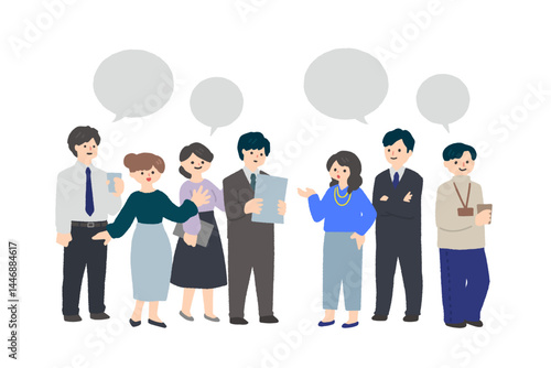 会話をする会社員のイラスト