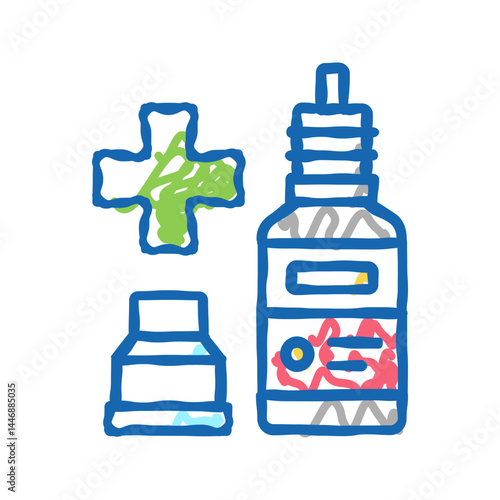 nasal or eye drops homeopathy icon doodle illustration