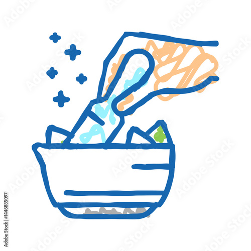 preparing natural homeopathy drug icon doodle illustration