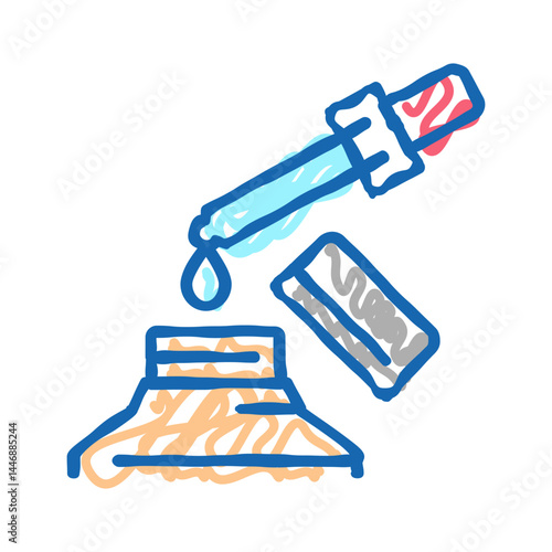 medicine homeopathy liquid dropping from pipette icon doodle illustration