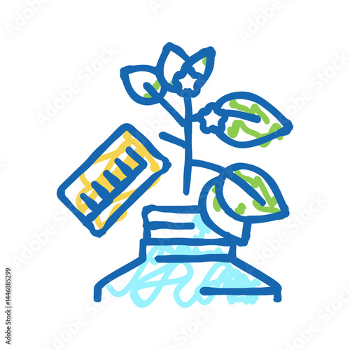 growing homeopathy plant icon doodle illustration
