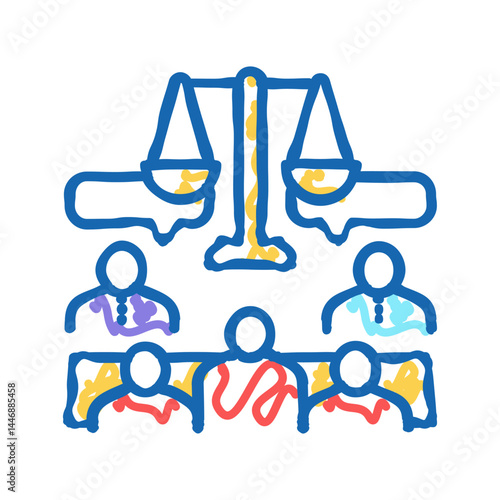 arbitration law dictionary icon doodle illustration