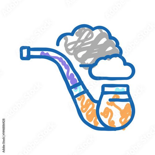 smoking pipe mens leisure icon doodle illustration