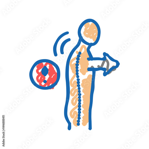 slouch scoliosis icon doodle illustration