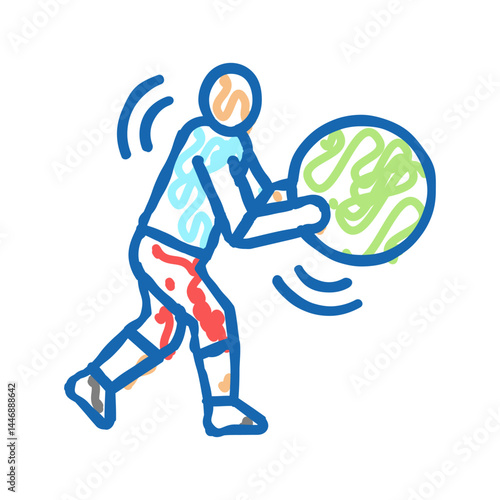 exercises for prevention scoliosis icon doodle illustration