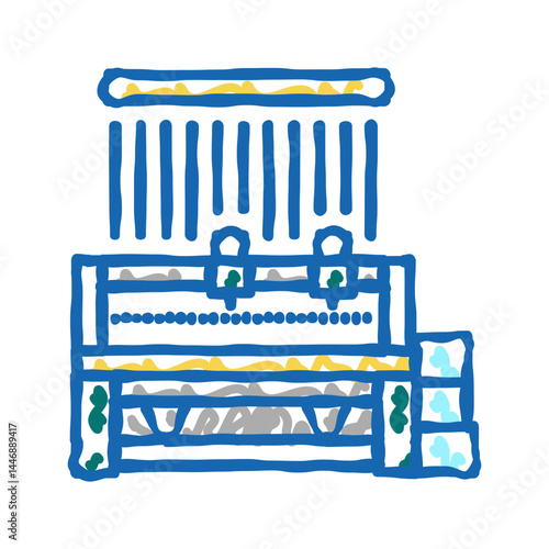 silk production machine icon doodle illustration