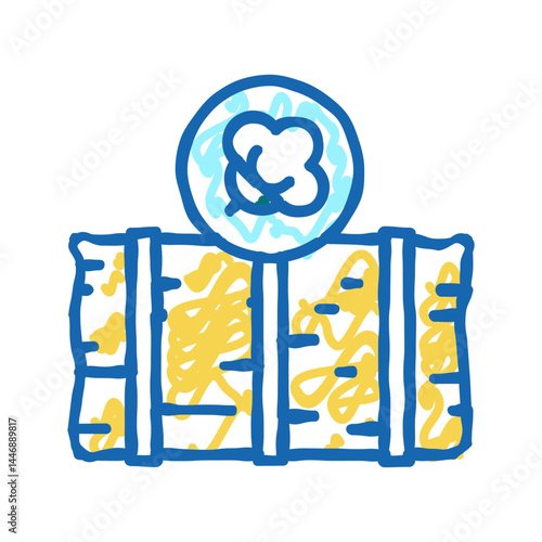 wool stack textile icon doodle illustration