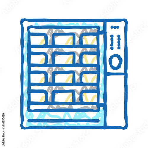 cooking cheese fry equipment icon doodle illustration