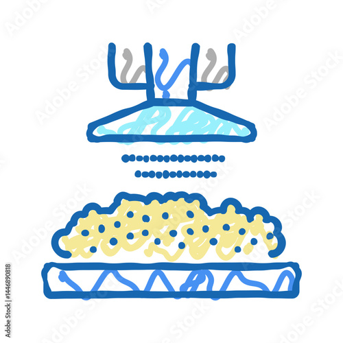 manufacturing cheese product icon doodle illustration