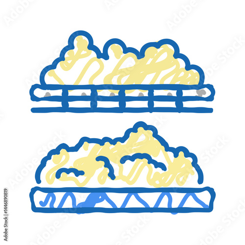 coagulation cheese production icon doodle illustration