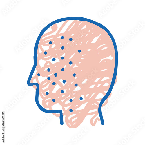 acne disease icon doodle illustration