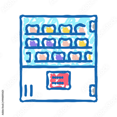 cooling pharmaceutical production icon doodle illustration