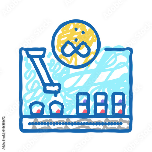 filling pharmaceutical production icon doodle illustration