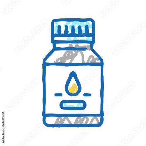 syrup pharmaceutical production icon doodle illustration
