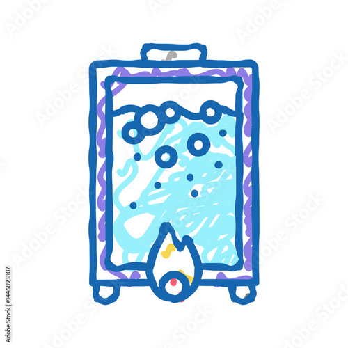 heating pharmaceutical production icon doodle illustration