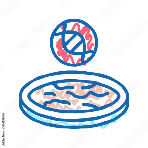animal plant tissues pharmaceutical production icon doodle illustration