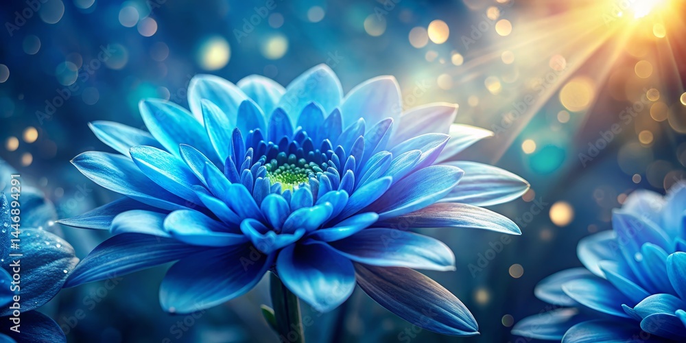 Obraz premium Blue Flower Blossom with Bokeh Lights