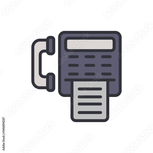 Fax colored icons, minimalist vector illustration ,simple transparent graphic element .Isolated on white background