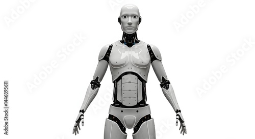 Futuristic Robot with Blue Lights