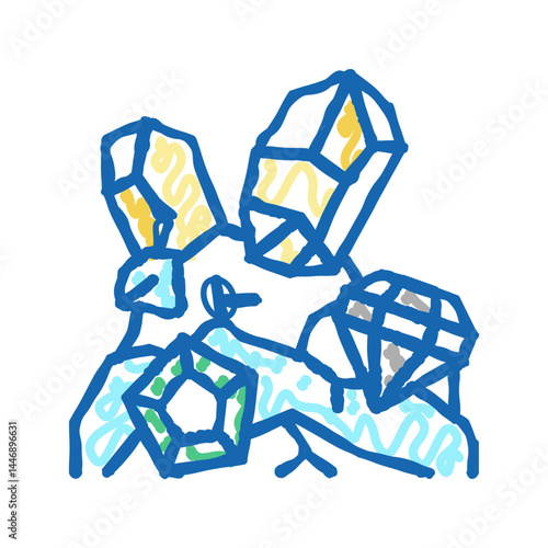 strategy game treasure icon doodle illustration