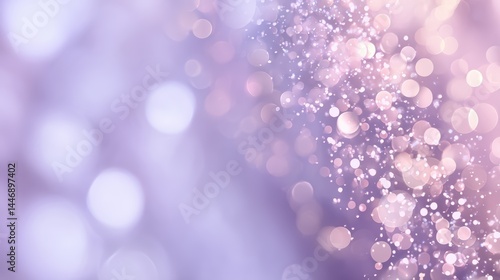 Elegant purple bokeh background with sparkling light effects for festive designs and celebrations photo