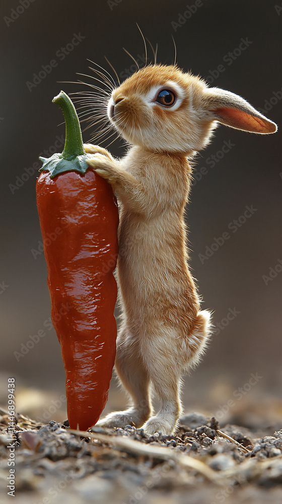 Obraz premium hairless rabbit giant bell pepper papery skin