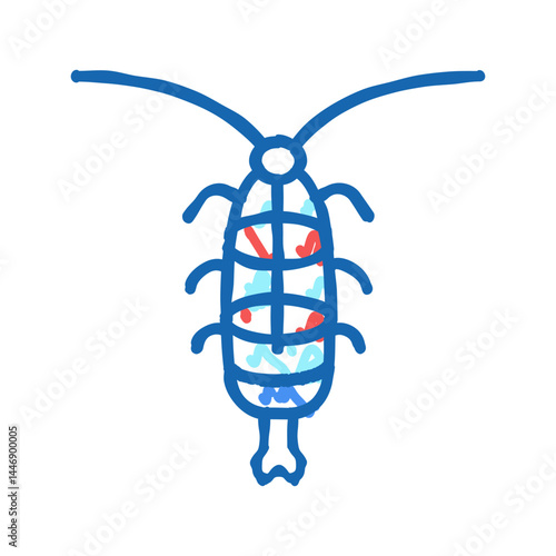 zooplankton ocean icon doodle illustration
