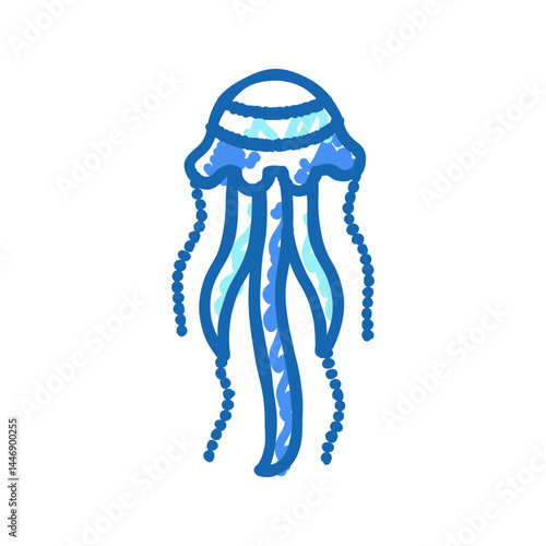 jellyfish ocean icon doodle illustration