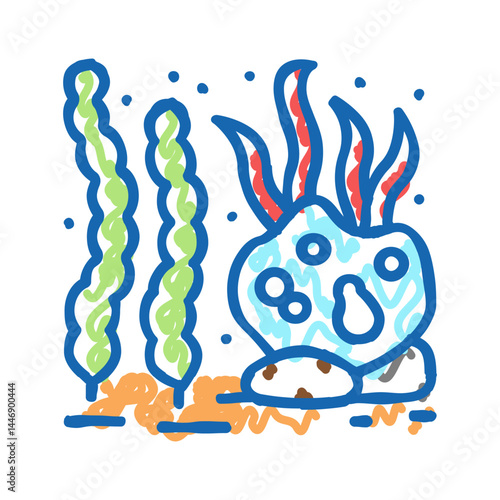 seaweed ocean icon doodle illustration