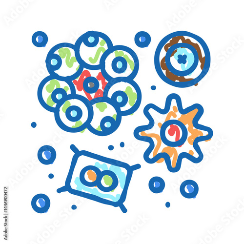 phytoplankton ocean icon doodle illustration