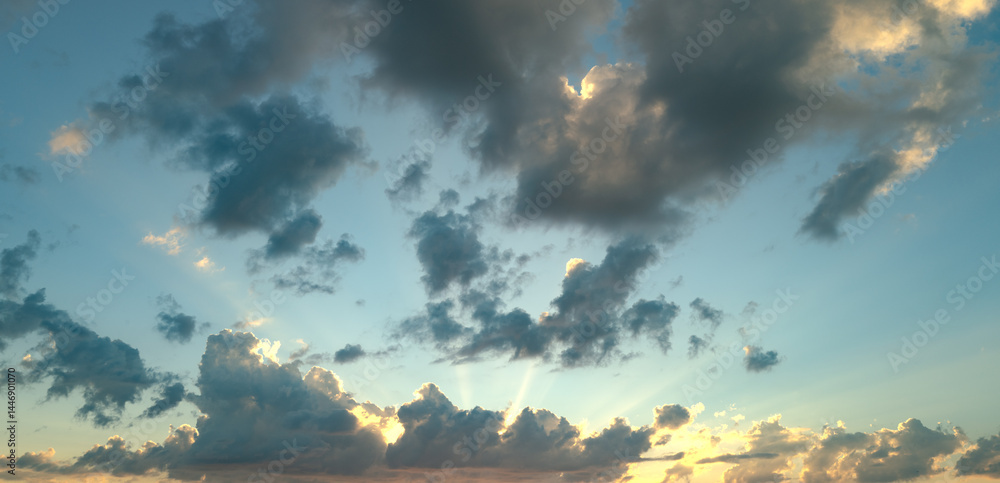 Clouds background. Dramatic Clouds Sunset Background. Sky with clouds in Sunrise. Sunrise with clouds in various shapes background. Calm Cloud. Clouds background. Dramatic Clouds Sunset Background. Sky with clouds in Sunrise. Sunrise with clouds in various shapes background. Calm Cloud.