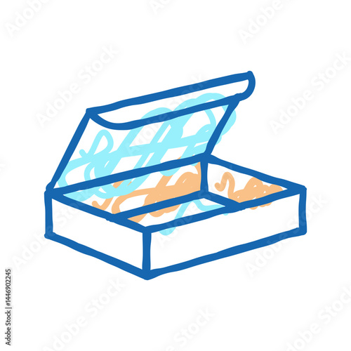 delivering package box icon doodle illustration