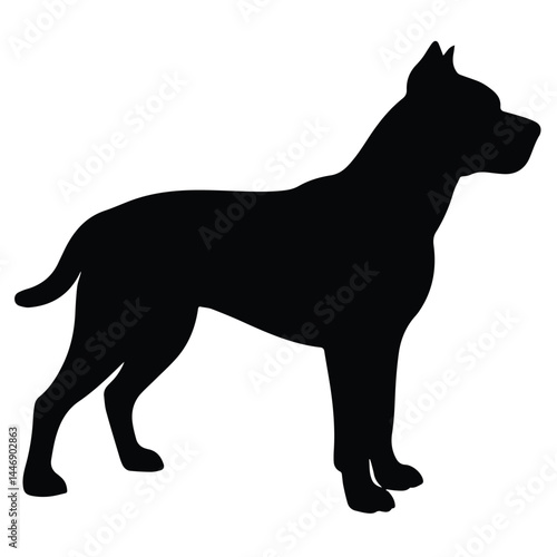 Black Dog Silhouette Vector. Sitting and Standing Canine Clipart Designs.