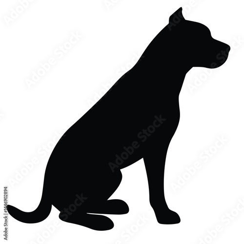 Black Dog Silhouette Vector. Sitting and Standing Canine Clipart Designs.