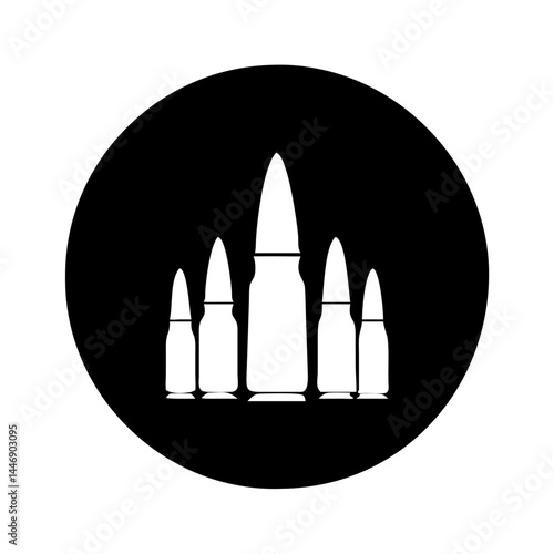 A Silhouette of Bullets Arranged in a Circle of Darkness