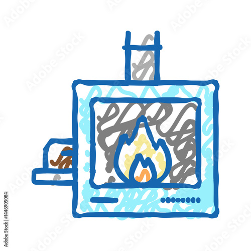 individual cremation icon doodle illustration