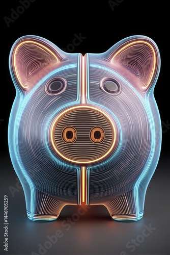 Abstract piggy bank graphic; conceptual image for financial topics involving loans and savings - abstract modern art finance