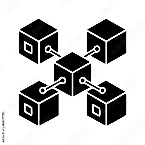 Interconnected cubes form a network, demonstrating connectivity and collaborative structure