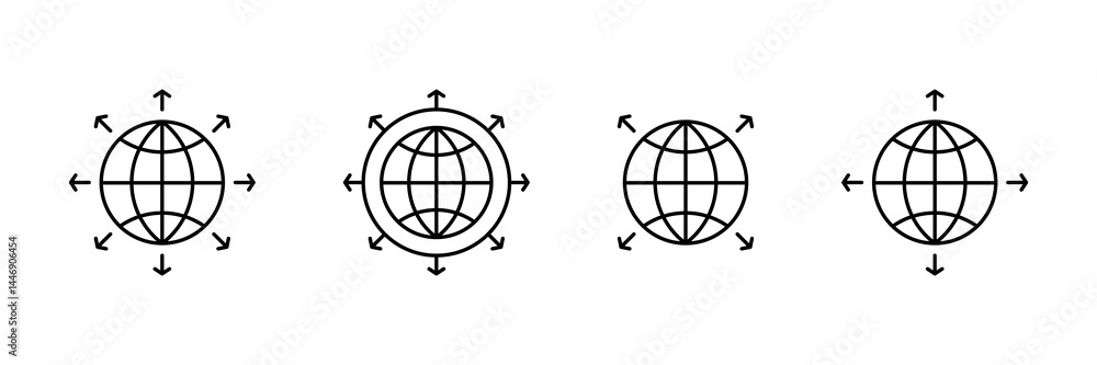 Global Expansion Icon. Global Expansion Vector Icon in line style design. Global Expansion Symbol. Vector illustration. Global Expansion Icon. Global Expansion Vector Icon in line style design. Global Expansion Symbol. Vector illustration.