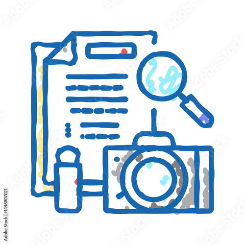 collection of evidence icon doodle illustration