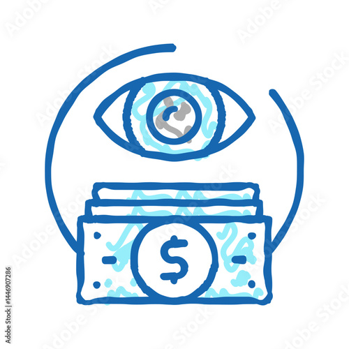 money tracking icon doodle illustration