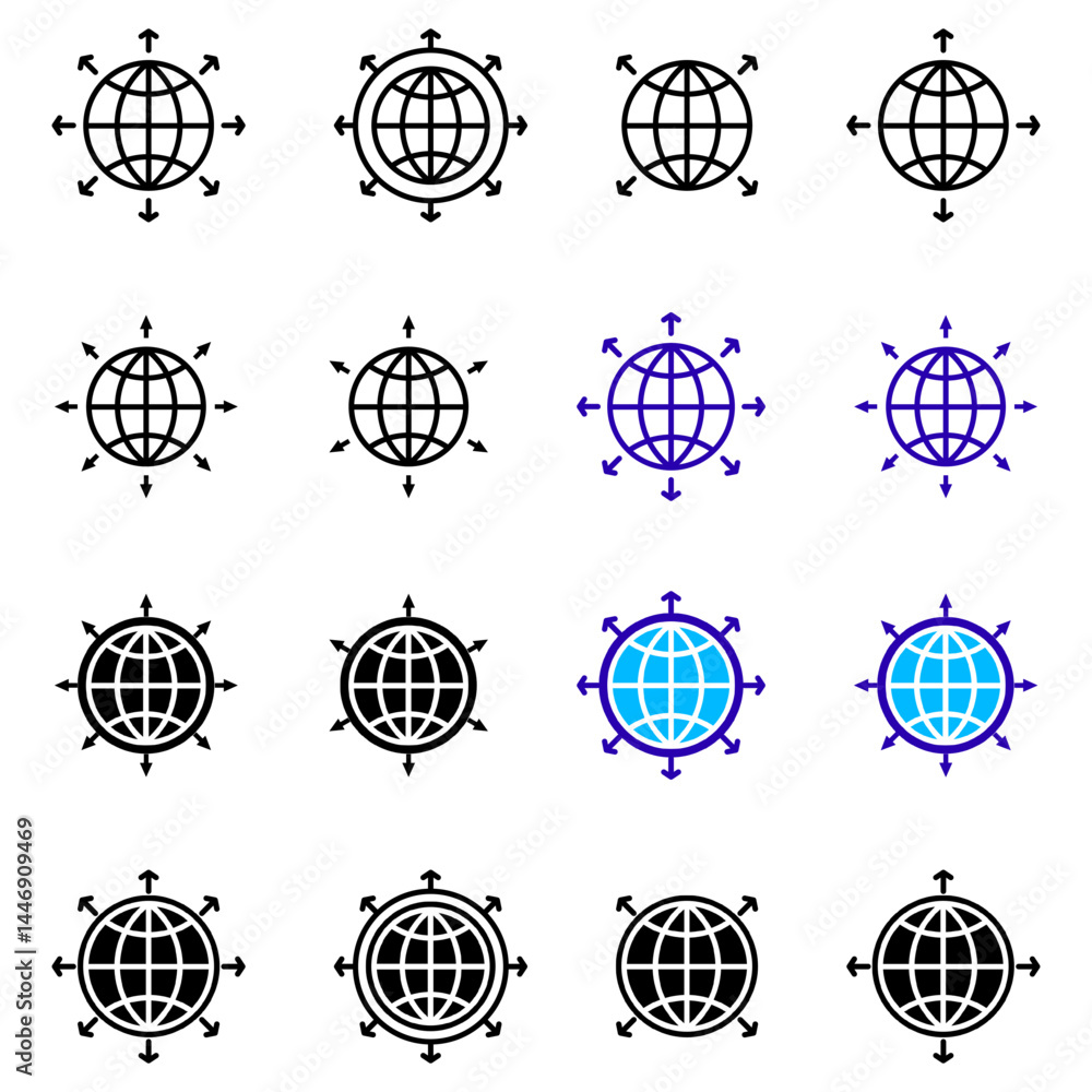 Fototapeta premium Global Expansion Icon. Global Expansion Vector Icon in line style design. Global Expansion Symbol. Vector illustration.