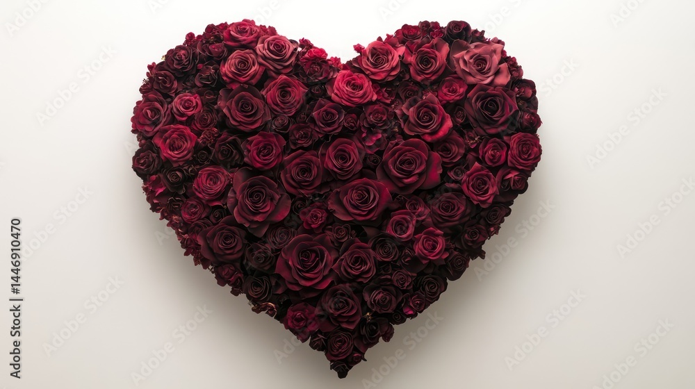 Heart shape formed with red roses Heart shape formed with red roses