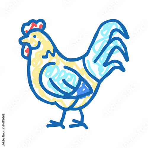 cock domestic bird icon doodle illustration